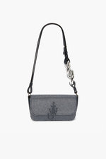 Studded Chain Baguette Bag - Crystal/Indigo