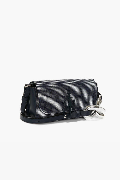 Studded Chain Baguette Bag - Crystal/Indigo