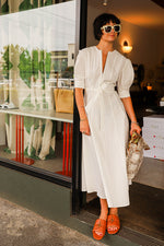 LUUDA Panel Zipper Dress Long - White