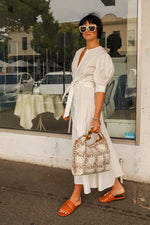 LUUDA Panel Zipper Dress Long - White
