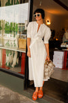 LUUDA Panel Zipper Dress Long - White