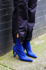 Stretch Lurex Boot - Bluette