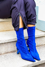 Stretch Lurex Boot - Bluette