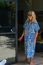 Saloon Shirt Dress - Blue