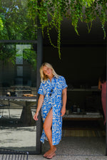 Saloon Shirt Dress - Blue