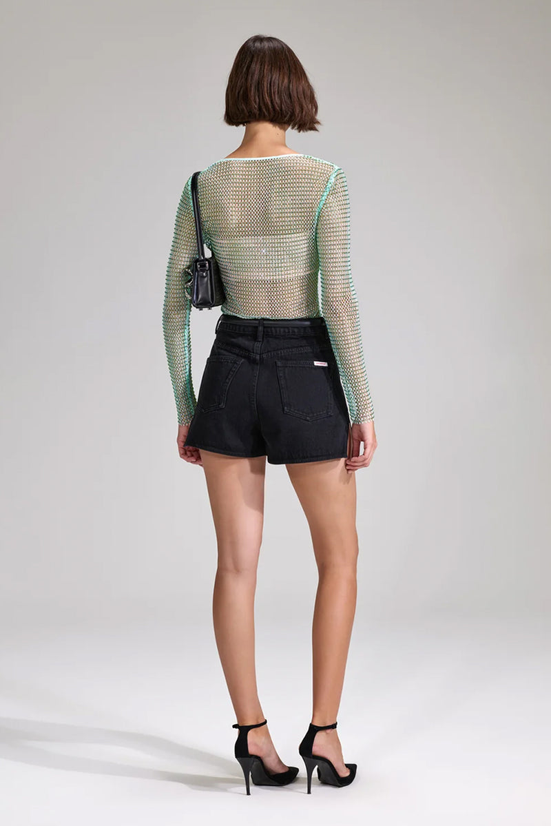 Hot Fix Fishnet Top - Mint