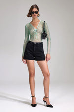 Hot Fix Fishnet Top - Mint